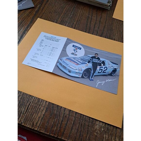 Vintage Jimmy Means 52 Alka-Seltzer Racing Team Fold-Out Driver Card NASCAR 1989 - Picture 1 of 2